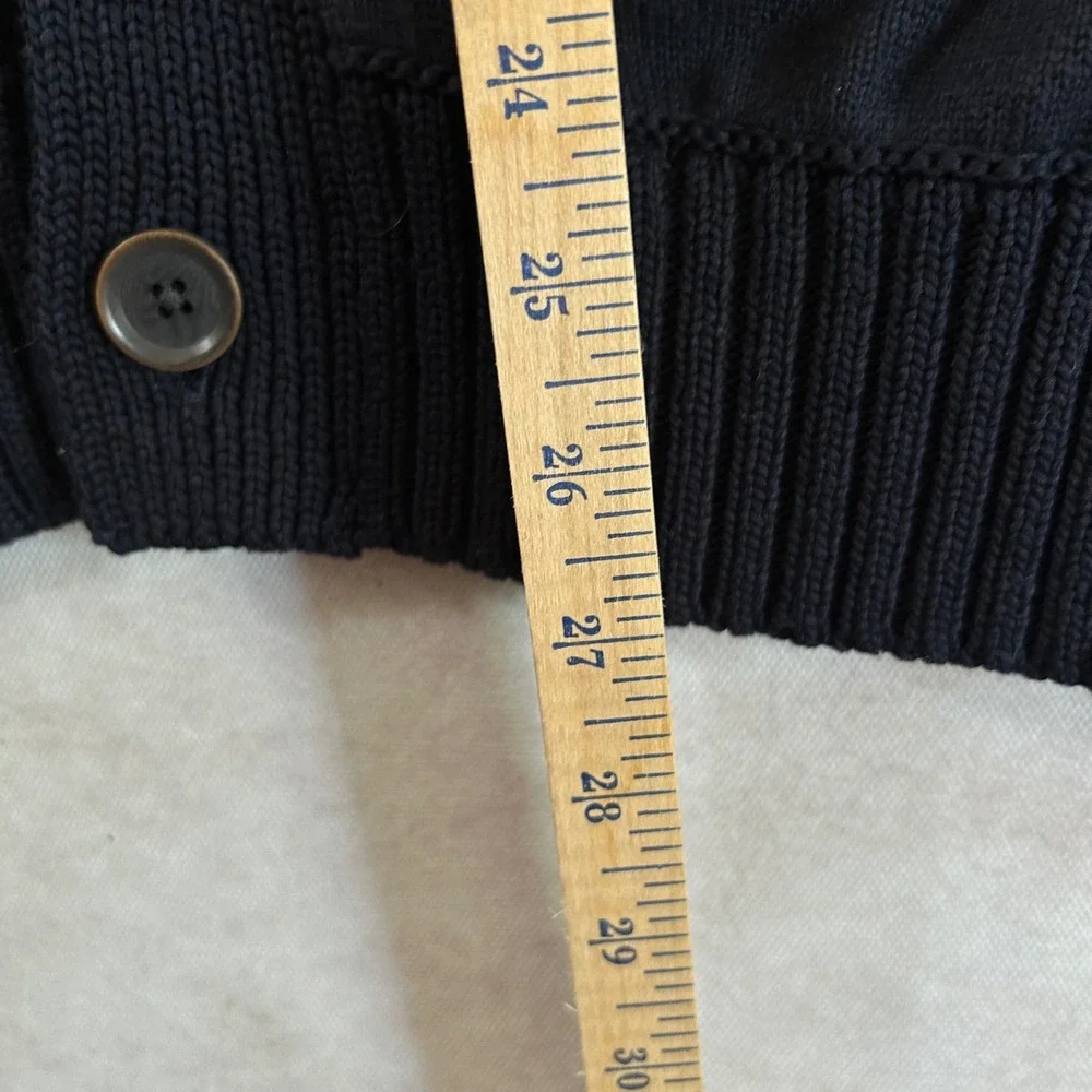 Banana Republic Mens Black 4-Pocket Military Cardigan Sweater Mock Neck M 719348